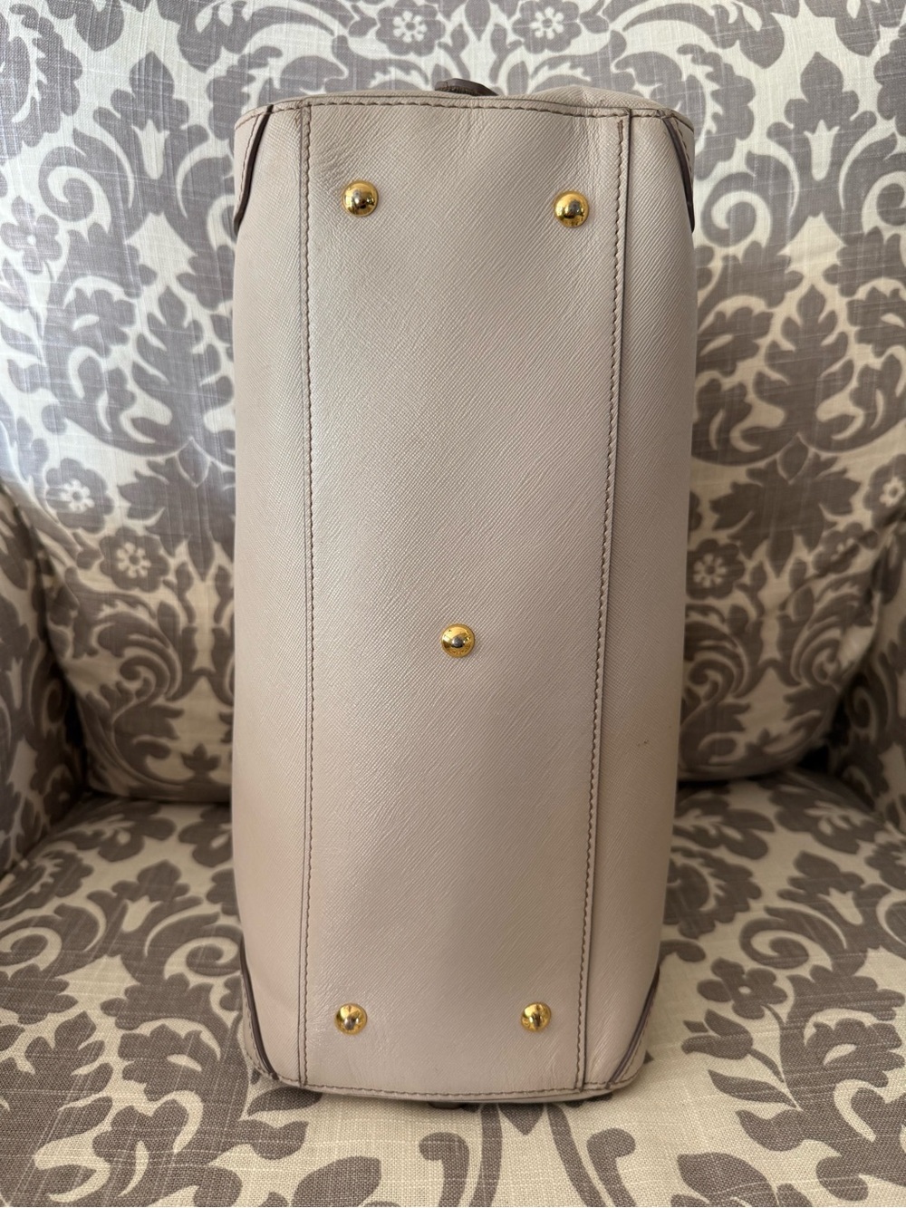 MCM Beige/Taupe Leather Dome Satchel with Gold Hardware - Picture 6 of 16